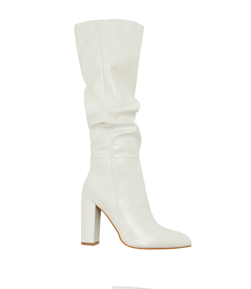 Pleated Point Slip On Boot
