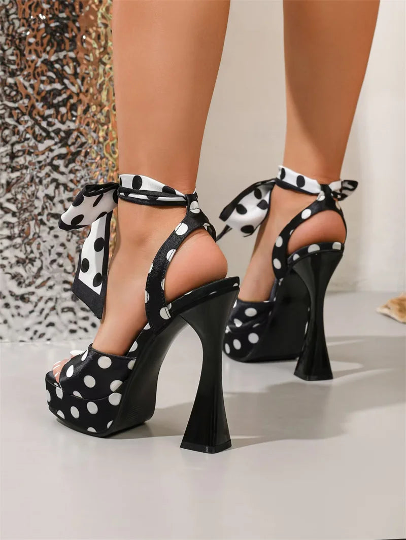 Lace Up Polka Dots