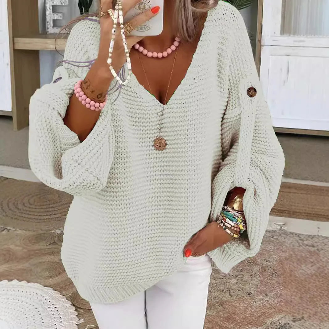 Casual Knitted V Neck Sweater