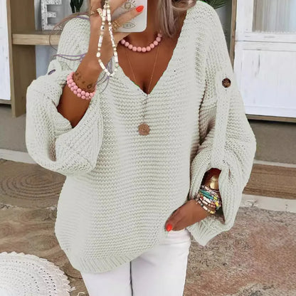 Casual Knitted V Neck Sweater