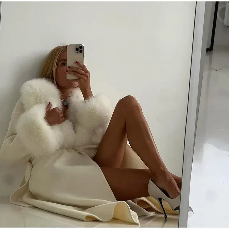 Chic Retro Black Fur Coat