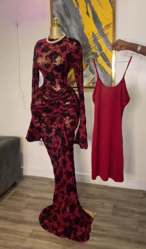 Stacked Mesh See Though with Lining