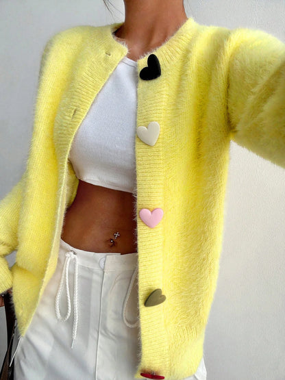 Yellow Heart Cardigan