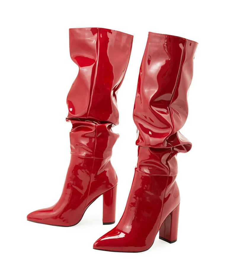 Pleated Point Slip On Boot