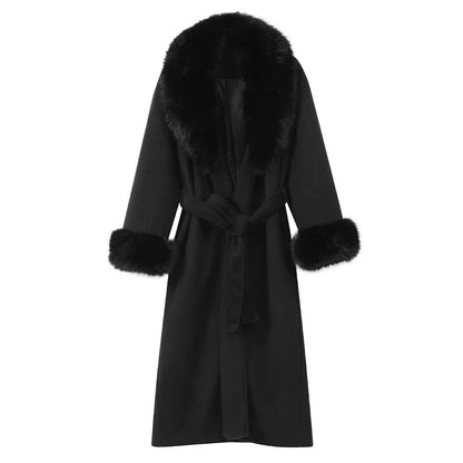 Chic Retro Black Fur Coat