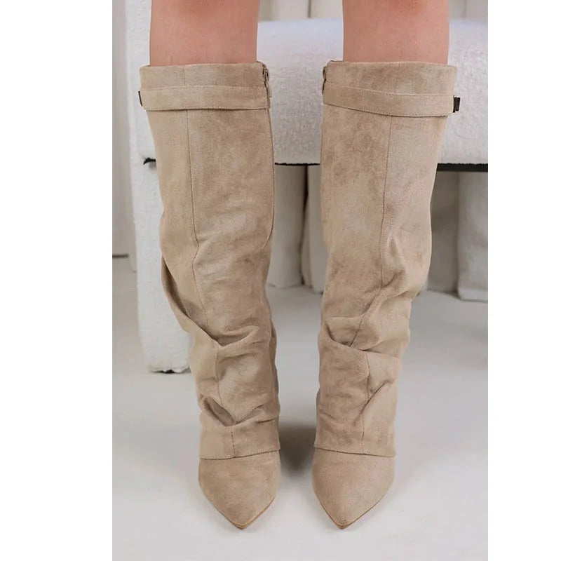 Metal Buckle Crude Heel