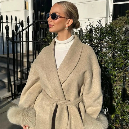 Chic Retro Black Fur Coat