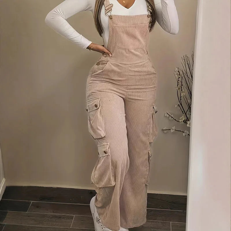 Y2K Ribbed Overalls