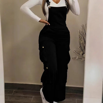 Y2K Ribbed Overalls