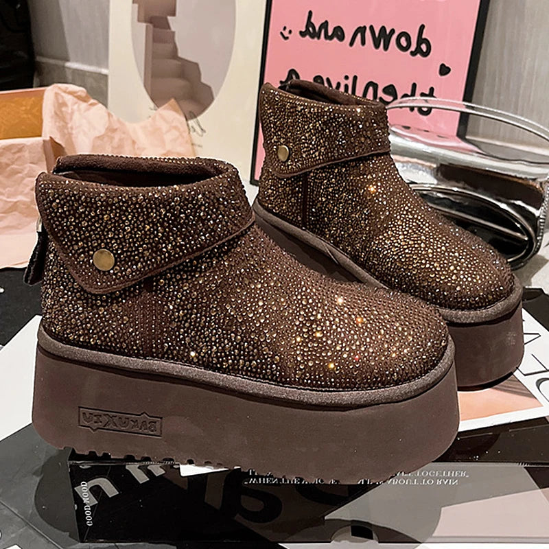 Rhinestone Ankle Boots