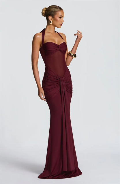 Backless Halter Maxi Dress