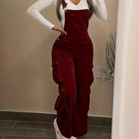 Y2K Ribbed Overalls