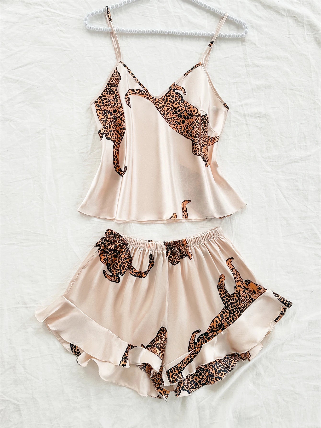 2-Piece Leopard Print Pajama Set