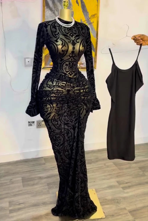 Stacked Mesh See Though with Lining