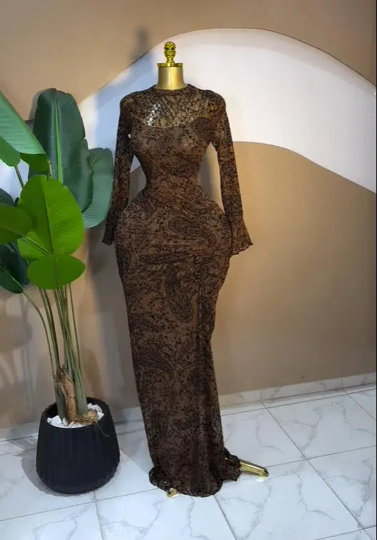 Stacked Mesh See Though with Lining
