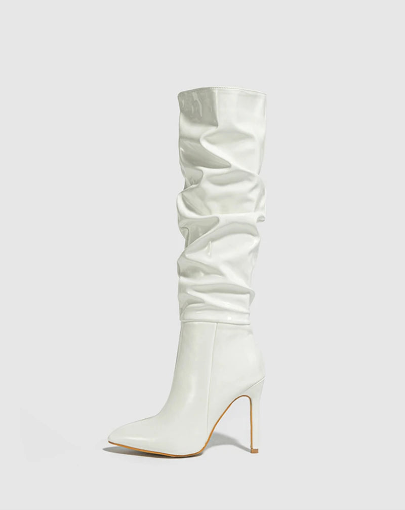 Pointed Patent Leather Zip