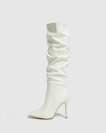 Pointed Patent Leather Zip