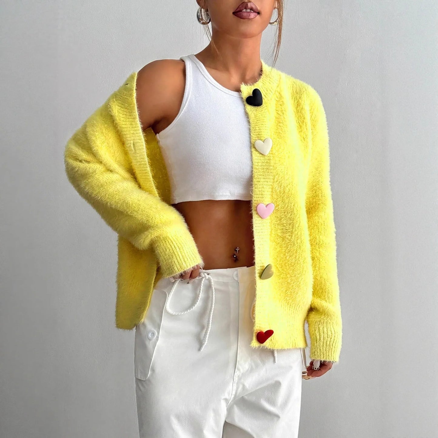 Yellow Heart Cardigan