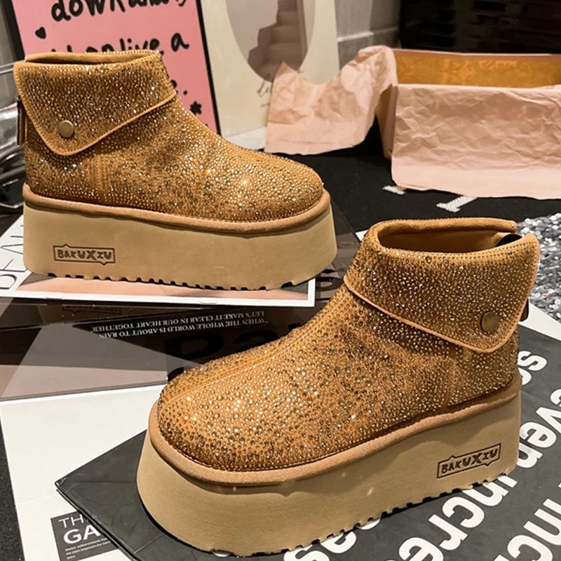 Rhinestone Ankle Boots