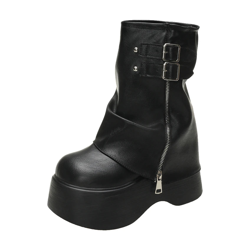 Soft Leather Mid Calf Boots