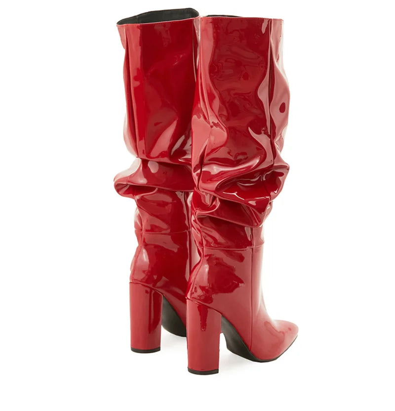 Pleated Point Slip On Boot