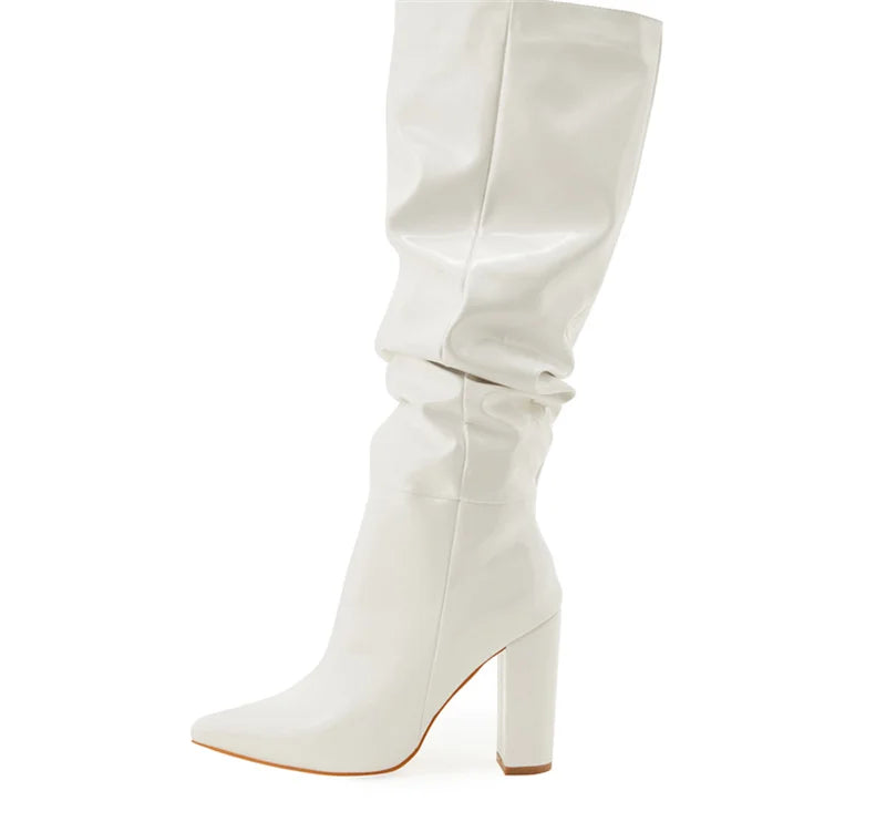 Pleated Point Slip On Boot