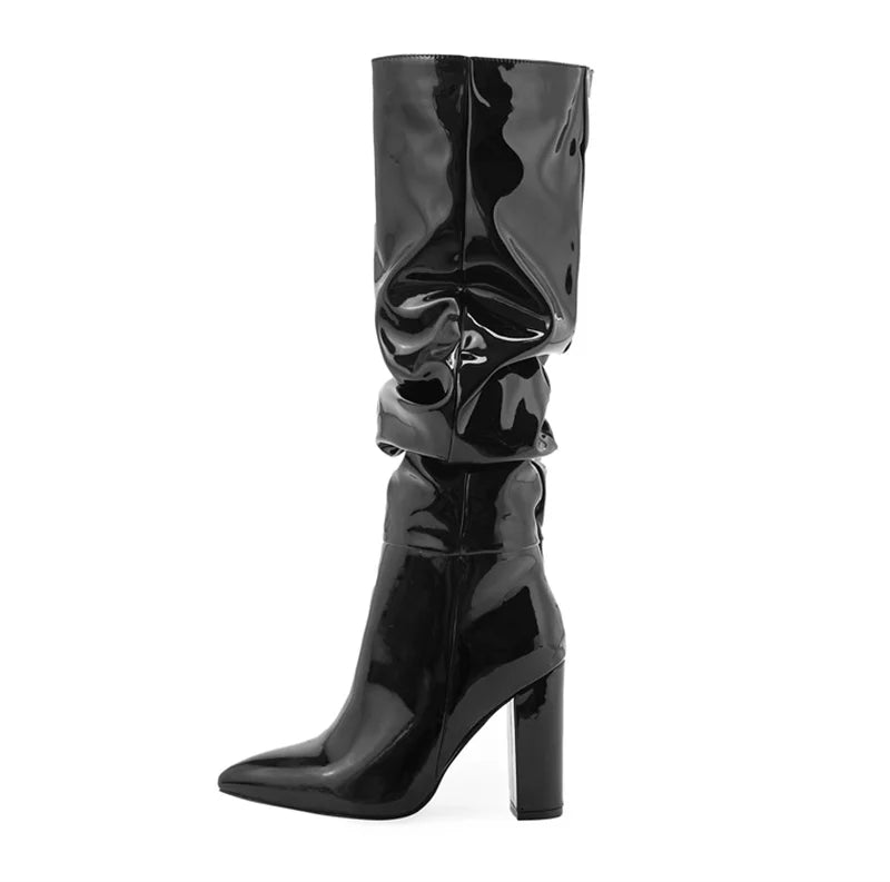 Pleated Point Slip On Boot