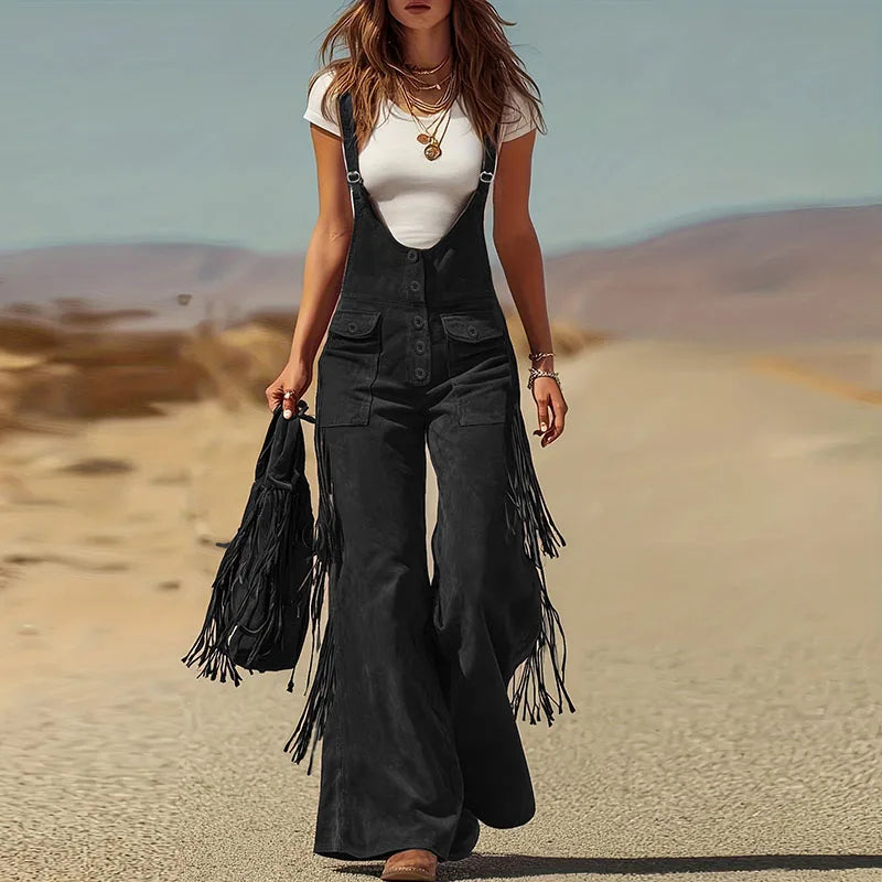 Wide Leg Tassel Trousers
