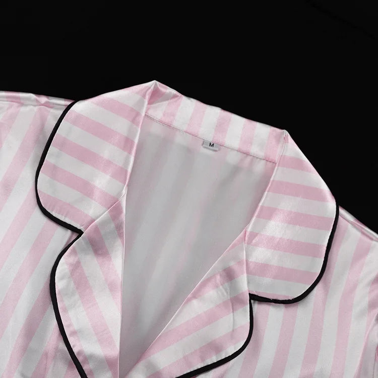 Pink Stripe Long Sleeve Pajamas Set