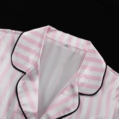 Pink Stripe Long Sleeve Pajamas Set