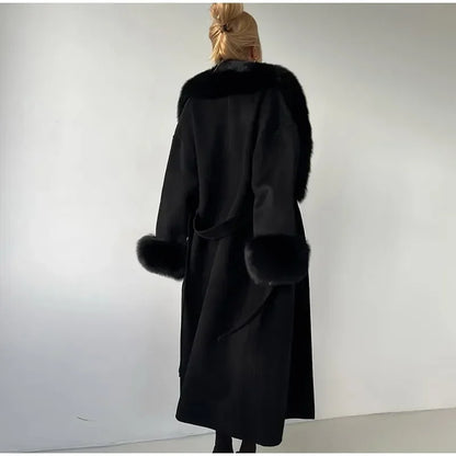 Chic Retro Black Fur Coat