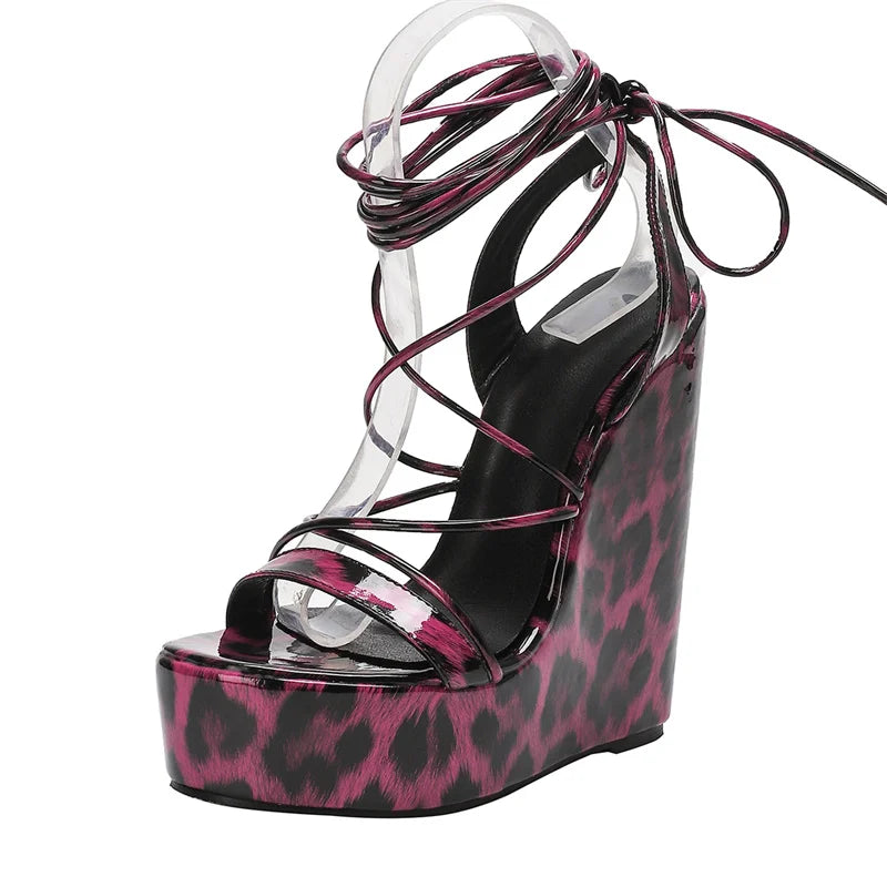 Purple Leopard Print Platform