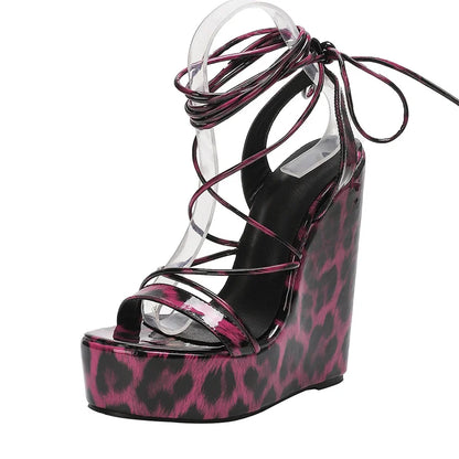 Purple Leopard Print Platform