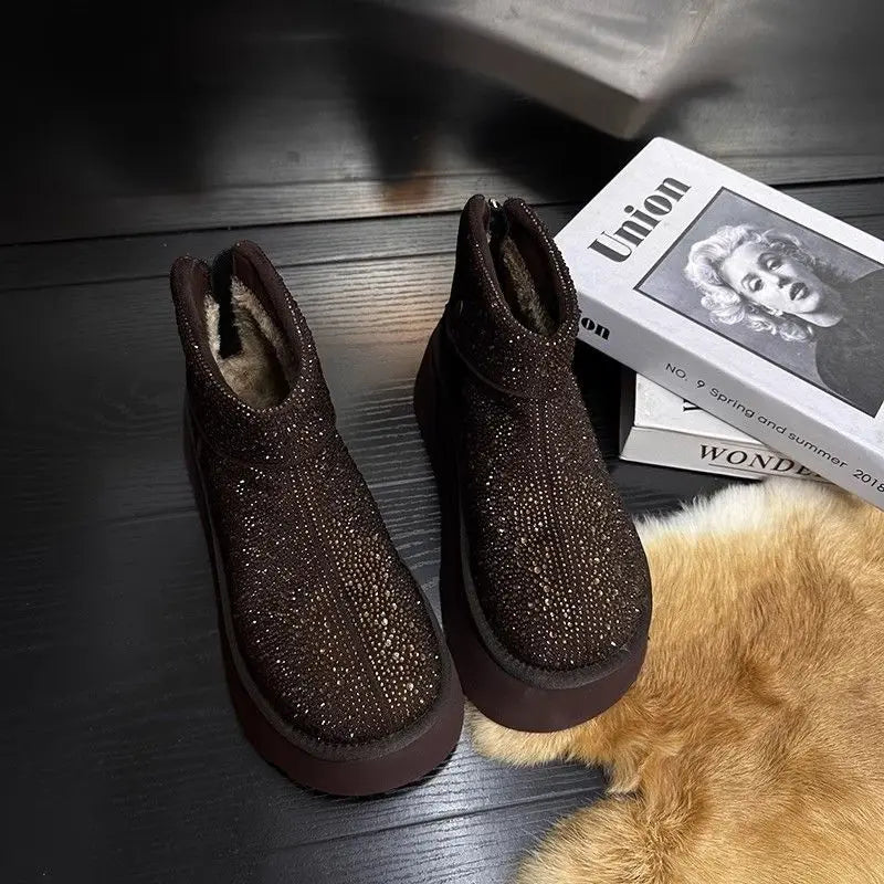 Rhinestone Ankle Boots