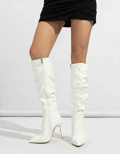 Pointed Patent Leather Zip