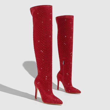 Rhinestones Thigh Highs