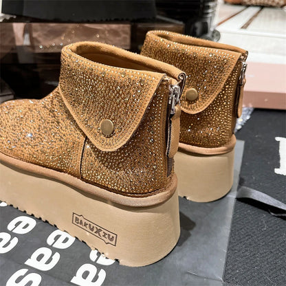Rhinestone Ankle Boots