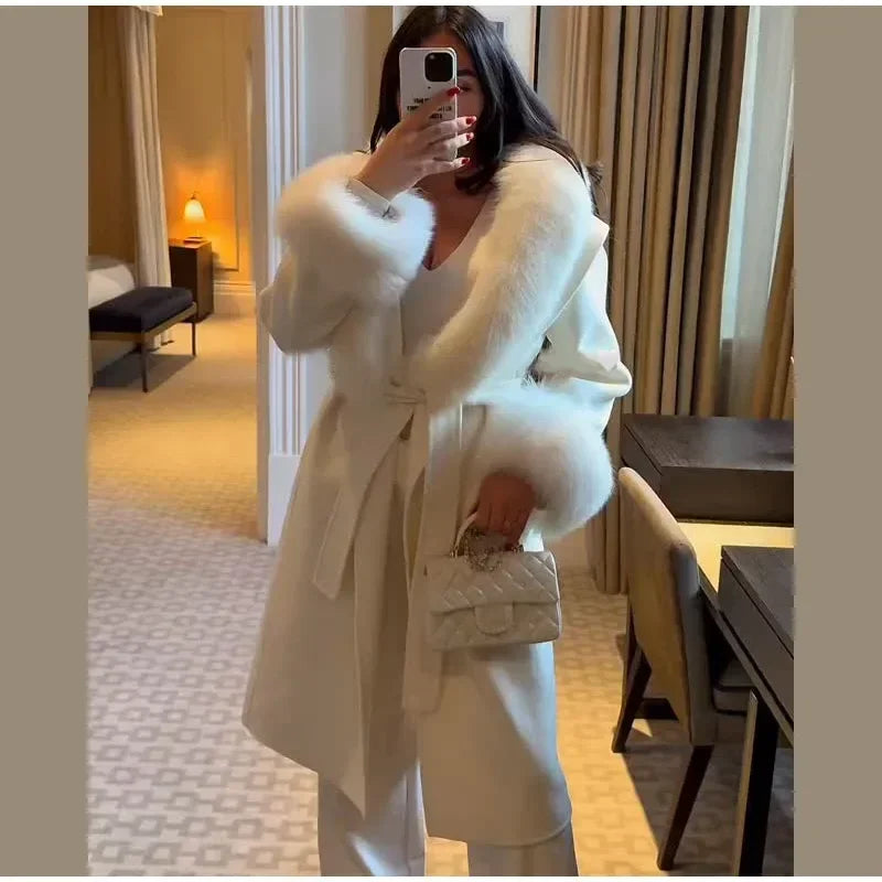 Chic Retro Black Fur Coat