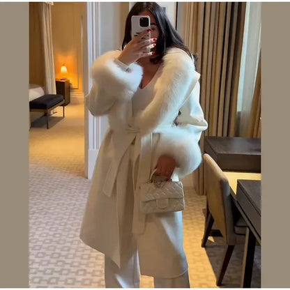 Chic Retro Black Fur Coat