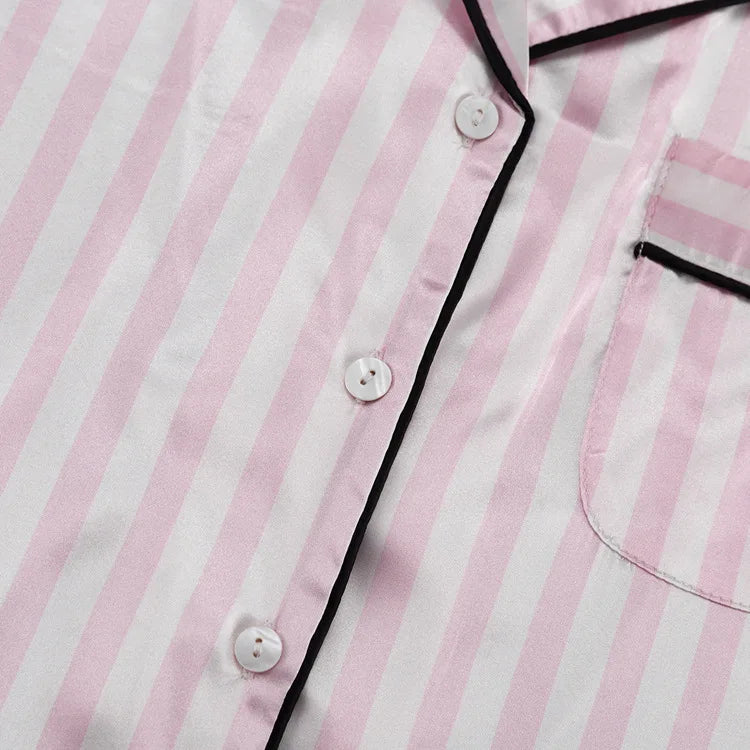 Pink Stripe Long Sleeve Pajamas Set
