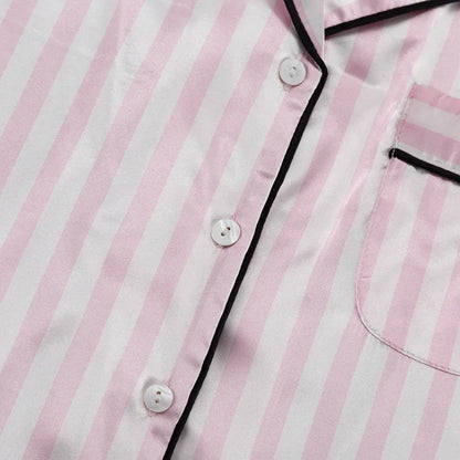 Pink Stripe Long Sleeve Pajamas Set