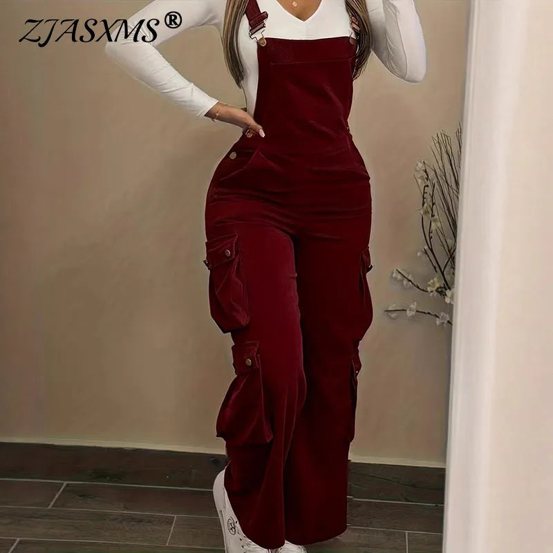 Y2K Ribbed Overalls