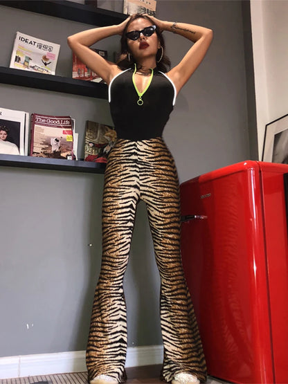 Animal Print Flare Leggings