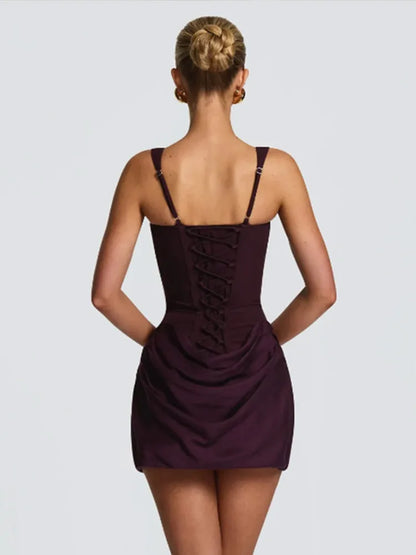 Solid Pleated Hem Mini