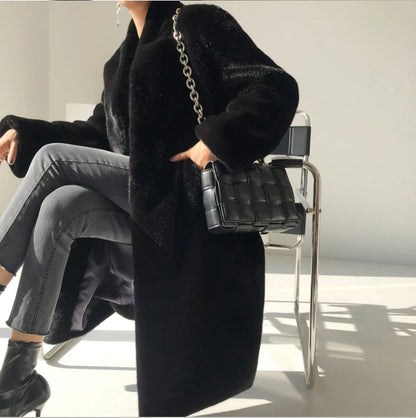 Faux Mink Fur Coat