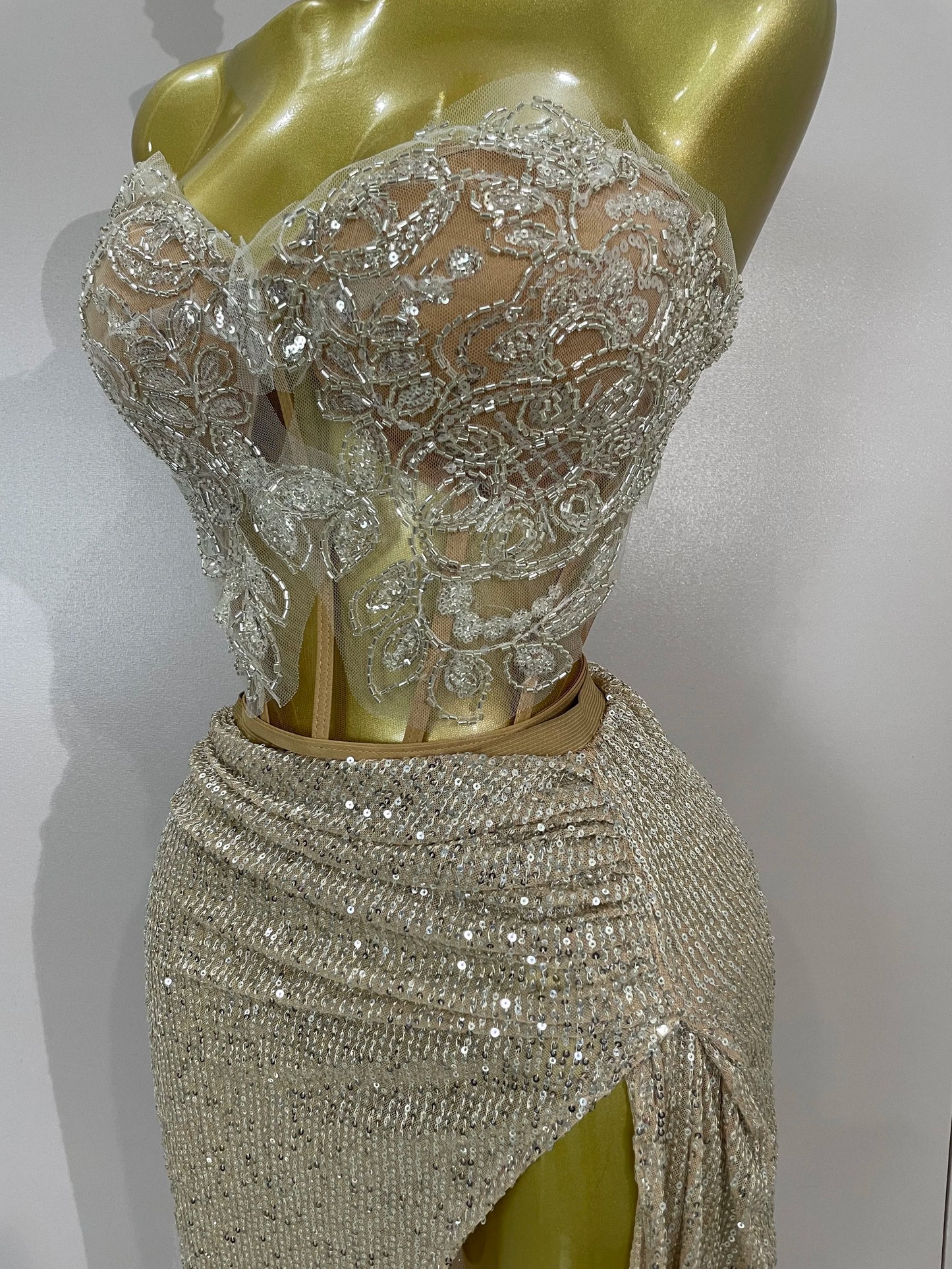 Strapless Sequin Two Pieces Set
