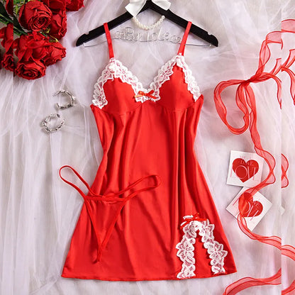 Transparent Lace Patchwork Babydoll