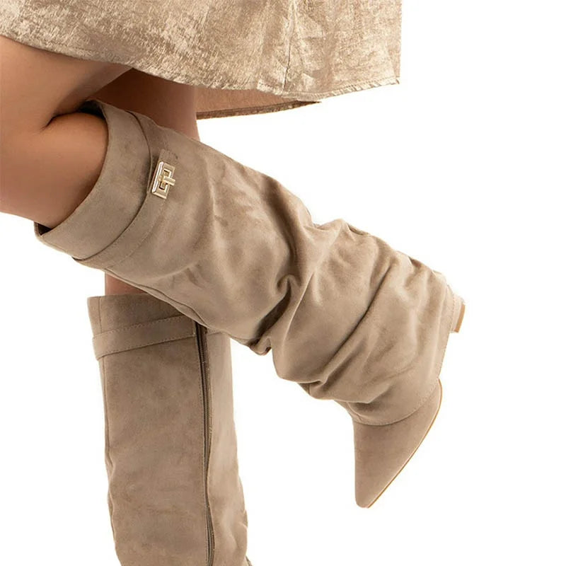 Metal Buckle Crude Heel