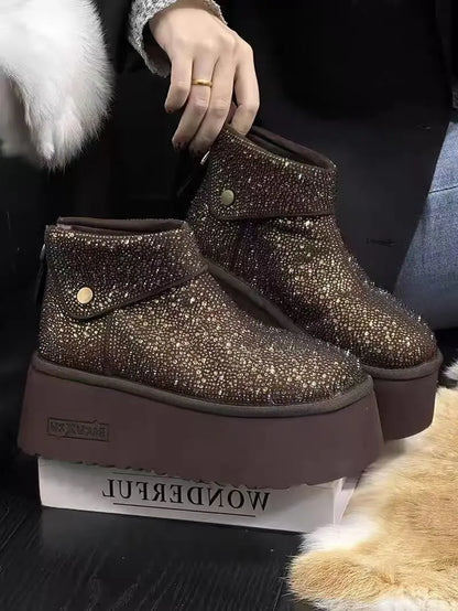 Rhinestone Ankle Boots