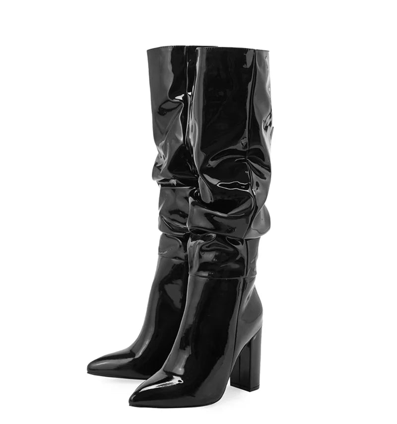 Pleated Point Slip On Boot